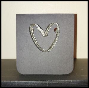 Vintage Rhinestone Heart Brooch
